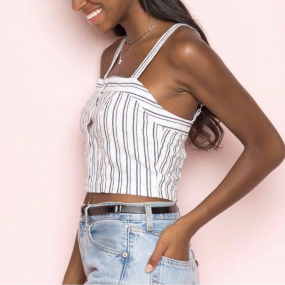 Brandy Melville striped corset crop top.